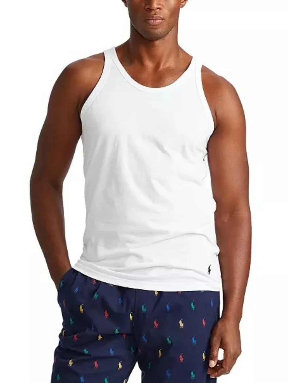 Polo Ralph Lauren White Cotton Slim Fit Classic Undershirt Tank Men's Size Small